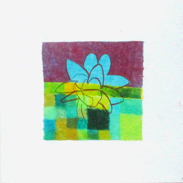 dessin de fleurs aux crayons de couleurs